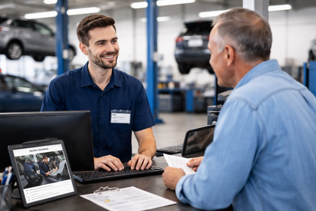 Professional service at the auto shop